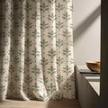 Sage Green Linen Curtain Panel - Geometric Botanical Print, Custom Size - Image 6