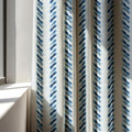 Shibori Stripe Linen Curtain Panel, Indigo Blue Boho Drape, Tie Dye Print Window - Image 3