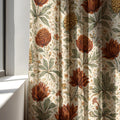 Floral Linen Curtain Panel – Mustard Botanical William Morris Style - Image 3