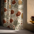 Floral Linen Curtain Panel – Mustard Botanical William Morris Style - Image 5