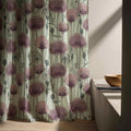 Allium Floral Linen Curtain Panel, Dusty Pink Botanical Boho Drape, Garden Flower Print - Image 5