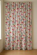 Pink Daisy Linen Curtain Panel | Watercolor Wildflower Print, Custom Size - Image 4