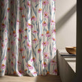 Pink Daisy Linen Curtain Panel | Watercolor Wildflower Print, Custom Size - Image 6