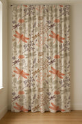 Dragonfly Floral Linen Curtain Panel, Terracotta Boho Drape, Nature Insect Print - Image 5