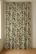 Olive Leaf Print Linen Curtain Panel – Botanical Botanical Drapes (Custom Size) - Image 7