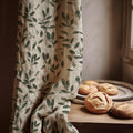 Olive Leaf Print Linen Curtain Panel – Botanical Botanical Drapes (Custom Size) - Image 3
