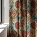 Retro Daisy Linen Curtain Panel, Boho Floral Drape, Vintage Dahlia Garden Print - Image 3