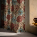 Retro Daisy Linen Curtain Panel, Boho Floral Drape, Vintage Dahlia Garden Print - Image 4