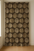 Linen Curtain Panel Neutral Mudcloth Block Print Drapes Modern Rustic Window Treatment Taupe Charcoal - Image 5