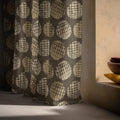 Linen Curtain Panel Neutral Mudcloth Block Print Drapes Modern Rustic Window Treatment Taupe Charcoal - Image 6