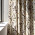 Lavender Daisy Linen Curtain Panel, Purple Wildflower Boho Drape, Herb Garden Print - Image 3