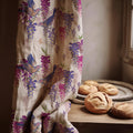 Linen Curtain Panel: Wisteria Bird Print, Custom Size Drapes - Image 1