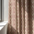 Dusty Rose Linen Curtain Panel: Ikat Diamond Print, Custom Size - Image 3