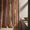 Abstract Stripe Linen Curtain Panel - Boho Watercolor Print - Image 5