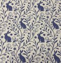 Blue Bunny Linen Curtain: Vintage Folk Art Print, Farmhouse Drapery - Image 7