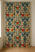 William Morris Linen Curtain Panel, Colorful Botanical Boho Drape, Folk Floral Vine Print - Image 6