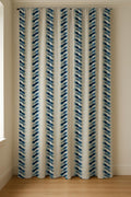 Shibori Stripe Linen Curtain Panel, Indigo Blue Boho Drape, Tie Dye Print Window - Image 6