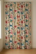 Otomi Folk Art Linen Curtain Panel, Colorful Animal Floral Boho Drape, Mexican Print - Image 6