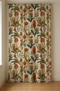 Vintage Botanical Linen Curtain Panel, Earthy Floral Boho Drape, Protea Nature Print - Image 6