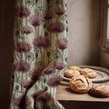 Allium Floral Linen Curtain Panel, Dusty Pink Botanical Boho Drape, Garden Flower Print - Image 1