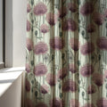 Allium Floral Linen Curtain Panel, Dusty Pink Botanical Boho Drape, Garden Flower Print - Image 3
