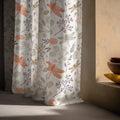 Dragonfly Floral Linen Curtain Panel, Terracotta Boho Drape, Nature Insect Print - Image 4