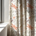 Dragonfly Floral Linen Curtain Panel, Terracotta Boho Drape, Nature Insect Print - Image 3