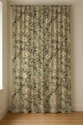 Cherry Blossom Linen Curtain Panel, Sage Green Floral Boho Drape, Cream Branch Vine Print - Image 7