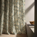 Cherry Blossom Linen Curtain Panel, Sage Green Floral Boho Drape, Cream Branch Vine Print - Image 6