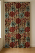 Retro Daisy Linen Curtain Panel, Boho Floral Drape, Vintage Dahlia Garden Print - Image 6