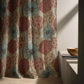Retro Daisy Linen Curtain Panel, Boho Floral Drape, Vintage Dahlia Garden Print - Image 5