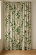 Foxglove Botanical Linen Curtain Panel, Sage Green Watercolor Boho Drape, Garden Stem Print - Image 4