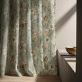 Wildflower Daisy Linen Curtain Panel, Sage Green Boho Drape, Dried Flower Meadow Print - Image 6