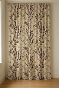 Lavender Daisy Linen Curtain Panel, Purple Wildflower Boho Drape, Herb Garden Print - Image 5