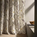Lavender Daisy Linen Curtain Panel, Purple Wildflower Boho Drape, Herb Garden Print - Image 6