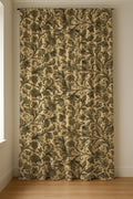 Toile Floral Linen Curtain Panel, Cream Olive Boho Drape, Engraving Botanical Vine Print - Image 4