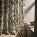 William Morris Linen Curtain Panel, Colorful Tulip Vine Boho Drape, Folk Floral Garden Print - Image 6