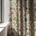 William Morris Linen Curtain Panel, Colorful Tulip Vine Boho Drape, Folk Floral Garden Print - Image 3
