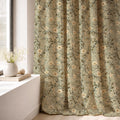 Cherry Blossom Linen Curtain Panel, Sage Green Floral Boho Drape, Cream Branch Vine Print - Image 3