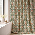 Art Nouveau Tulip Linen Curtain Panel, Sage Green Boho Drape, Geometric Floral Stem Print - Image 5
