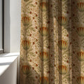 William Morris Artichoke Linen Curtain Panel, Earthy Green Boho Drape, Folk Floral Vine Print - Image 3