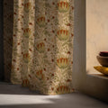 William Morris Artichoke Linen Curtain Panel, Earthy Green Boho Drape, Folk Floral Vine Print - Image 5