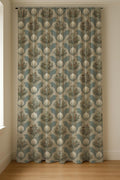Botanical Bulb Linen Curtain Panel, Dusty Blue Boho Drape, Herb Garden Medallion Print - Image 7