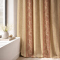 Paisley Stripe Linen Curtain Panel, Terracotta Gold Boho Drape, Ornate Floral Border Print - Image 3