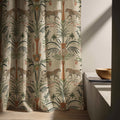 Leopard Jungle Linen Curtain Panel, Earthy Boho Drape, Safari Palm Tree Animal Print - Image 6
