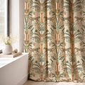Leopard Jungle Linen Curtain Panel, Earthy Boho Drape, Safari Palm Tree Animal Print - Image 4