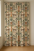 Leopard Jungle Linen Curtain Panel, Earthy Boho Drape, Safari Palm Tree Animal Print - Image 7