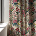 Bouquet Ribbon Linen Curtain Panel, Pink Floral Boho Drape, Garden Posy Botanical Print - Image 3