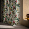 Tropical Parrot Linen Curtain Panel, Colorful Bird Boho Drape, Jungle Leaf Nature Print - Image 5