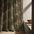 William Morris Artichoke Linen Curtain Panel, Dark Boho Drape, Folk Floral Berry Print - Image 6
